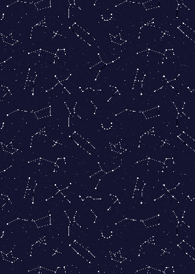 Tenda a rullo oscurante per porta finestra con motivo a costellazione di stelle