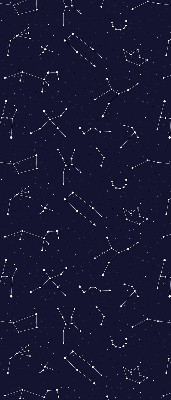 Tenda a rullo oscurante per porta finestra con motivo a costellazione di stelle