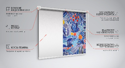 Tenda a rullo oscurante con stampa di piante colorate