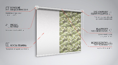 Tenda a rullo oscurante per finestra con fantasia di foglie di girasole