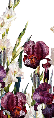 Tenda a rullo oscurante per porta finestra con fantasia a piccoli fiori