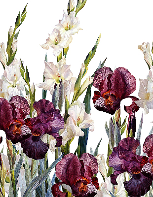 Tenda a rullo oscurante per porta finestra con fantasia a piccoli fiori