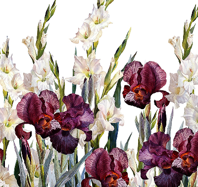 Tenda a rullo oscurante per porta finestra con fantasia a piccoli fiori