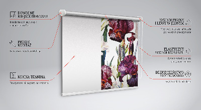 Tenda a rullo oscurante per porta finestra con fantasia a piccoli fiori