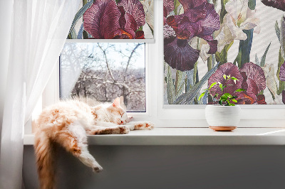 Tenda a rullo oscurante per porta finestra con fantasia a piccoli fiori