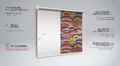 Tenda a rullo oscurante per porta finestra con fantasia a onde e semicerchi