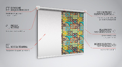 Tenda a rullo interna oscurante per finestra con stampa a mandala colorato