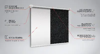 Tenda a rullo oscurante su sfondo nero