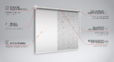 Tenda a rullo oscurante per porta finestra con fantasia a quadrati con effetto 3D a strisce