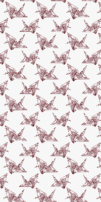 Tenda a rullo interna oscurante con motivo di cigni in stile origami