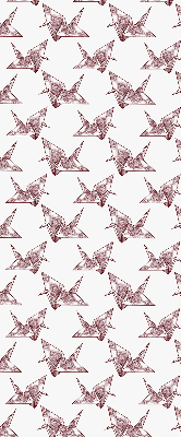 Tenda a rullo interna oscurante con motivo di cigni in stile origami