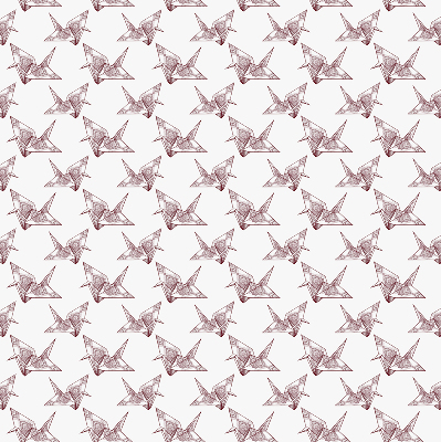 Tenda a rullo interna oscurante con motivo di cigni in stile origami