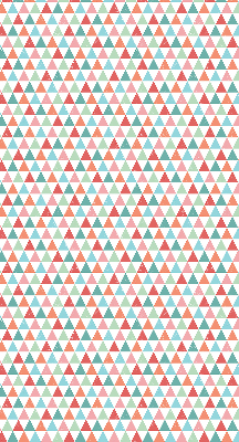 Tenda a rullo oscurante per finestra con fantasia a triangoli colorati