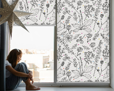 Tenda a rullo oscurante con fantasia di piante disegnate