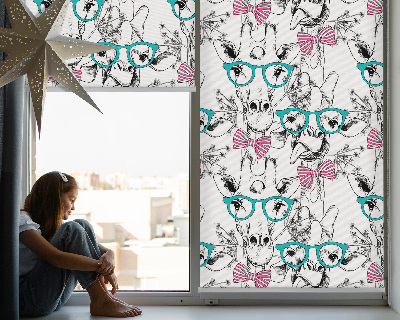 Tenda a rullo interna oscurante con stampa a forma di giraffa con gli occhiali