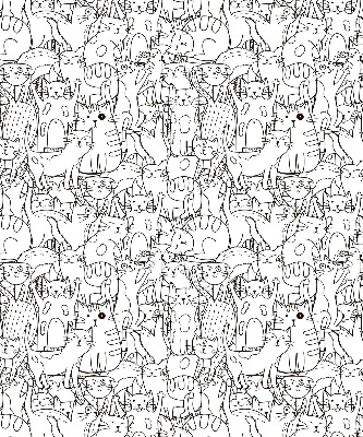 Tenda a rullo interna oscurante per finestra con fantasia di gatti disegnati
