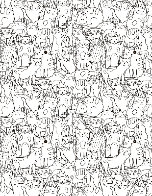Tenda a rullo interna oscurante per finestra con fantasia di gatti disegnati