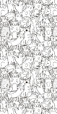 Tenda a rullo interna oscurante per finestra con fantasia di gatti disegnati