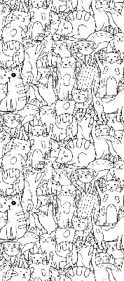 Tenda a rullo interna oscurante per finestra con fantasia di gatti disegnati