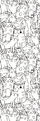 Tenda a rullo interna oscurante per finestra con fantasia di gatti disegnati