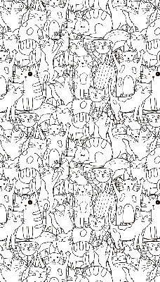 Tenda a rullo interna oscurante per finestra con fantasia di gatti disegnati