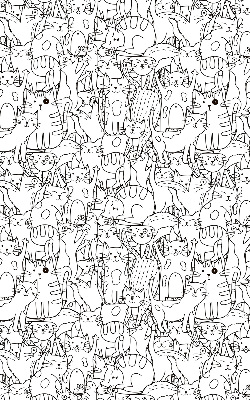 Tenda a rullo interna oscurante per finestra con fantasia di gatti disegnati