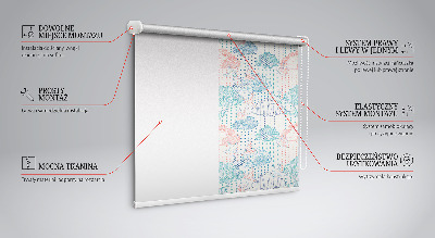 Tenda a rullo interna oscurante con motivi a nuvole colorate