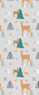 Tenda a rullo interna oscurante con stampa di caprioli nella foresta