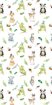 Tenda a rullo oscurante per porta finestra con stampa a tema animali e piante