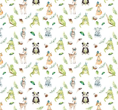 Tenda a rullo oscurante per porta finestra con stampa a tema animali e piante