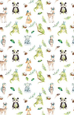 Tenda a rullo oscurante per porta finestra con stampa a tema animali e piante
