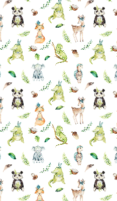 Tenda a rullo oscurante per porta finestra con stampa a tema animali e piante