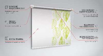 Tenda a rullo oscurante in tessuto con fantasia foglie di lime