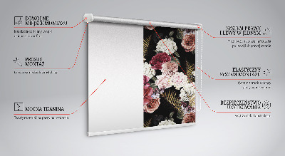 Tenda a rullo interna oscurante con motivo a mazzo di rose