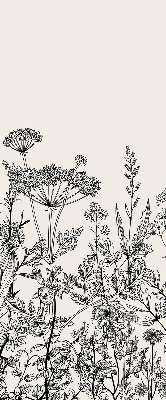 Tenda a rullo interna oscurante con fantasia a fiori grigi