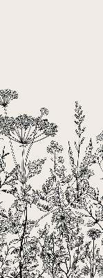 Tenda a rullo interna oscurante con fantasia a fiori grigi