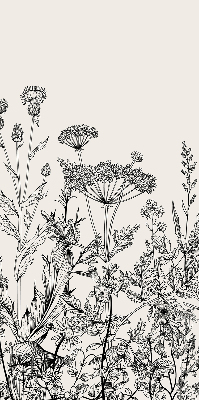 Tenda a rullo interna oscurante con fantasia a fiori grigi