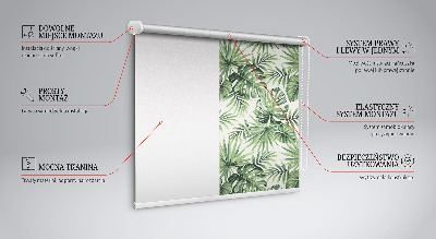 Tenda a rullo interna oscurante con fantasia a foglie assortite