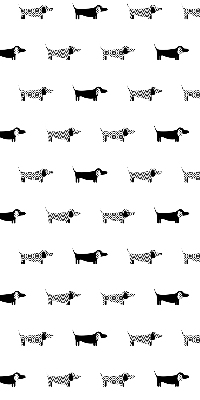 Tenda a rullo oscurante per porta finestra con disegni di cani