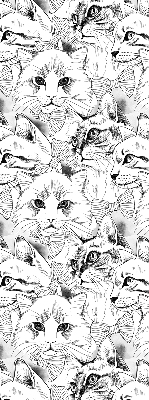 Tenda a rullo oscurante in tessuto con disegni di gatti