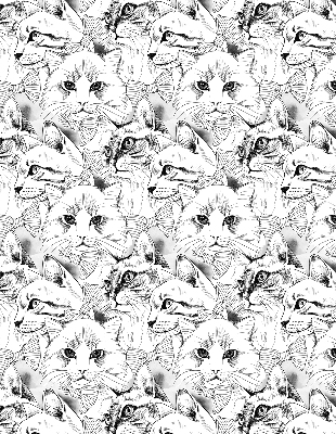 Tenda a rullo oscurante in tessuto con disegni di gatti