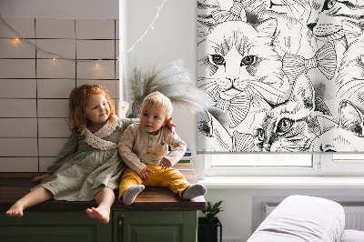 Tenda a rullo oscurante in tessuto con disegni di gatti
