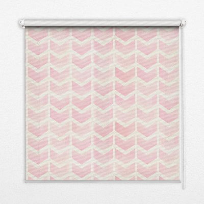 Tenda a rullo interna oscurante con fantasia a zigzag di colore rosa