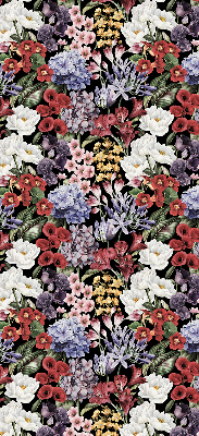 Tenda a rullo oscurante in tessuto con fantasia a fiori colorati