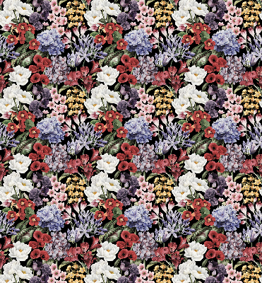 Tenda a rullo oscurante in tessuto con fantasia a fiori colorati