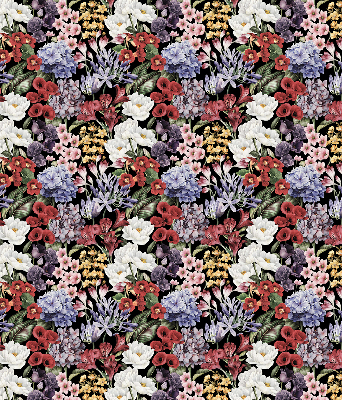 Tenda a rullo oscurante in tessuto con fantasia a fiori colorati