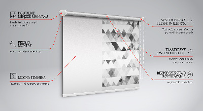 Tenda a rullo interna oscurante con fantasia a triangoli grigi
