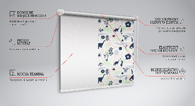 Tenda a rullo interna oscurante con fantasia di dinosauri colorati