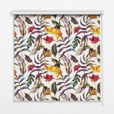 Tenda a rullo oscurante per porta finestra con fantasia a fiori colorati