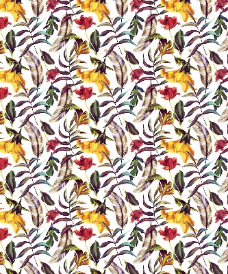 Tenda a rullo oscurante per porta finestra con fantasia a fiori colorati